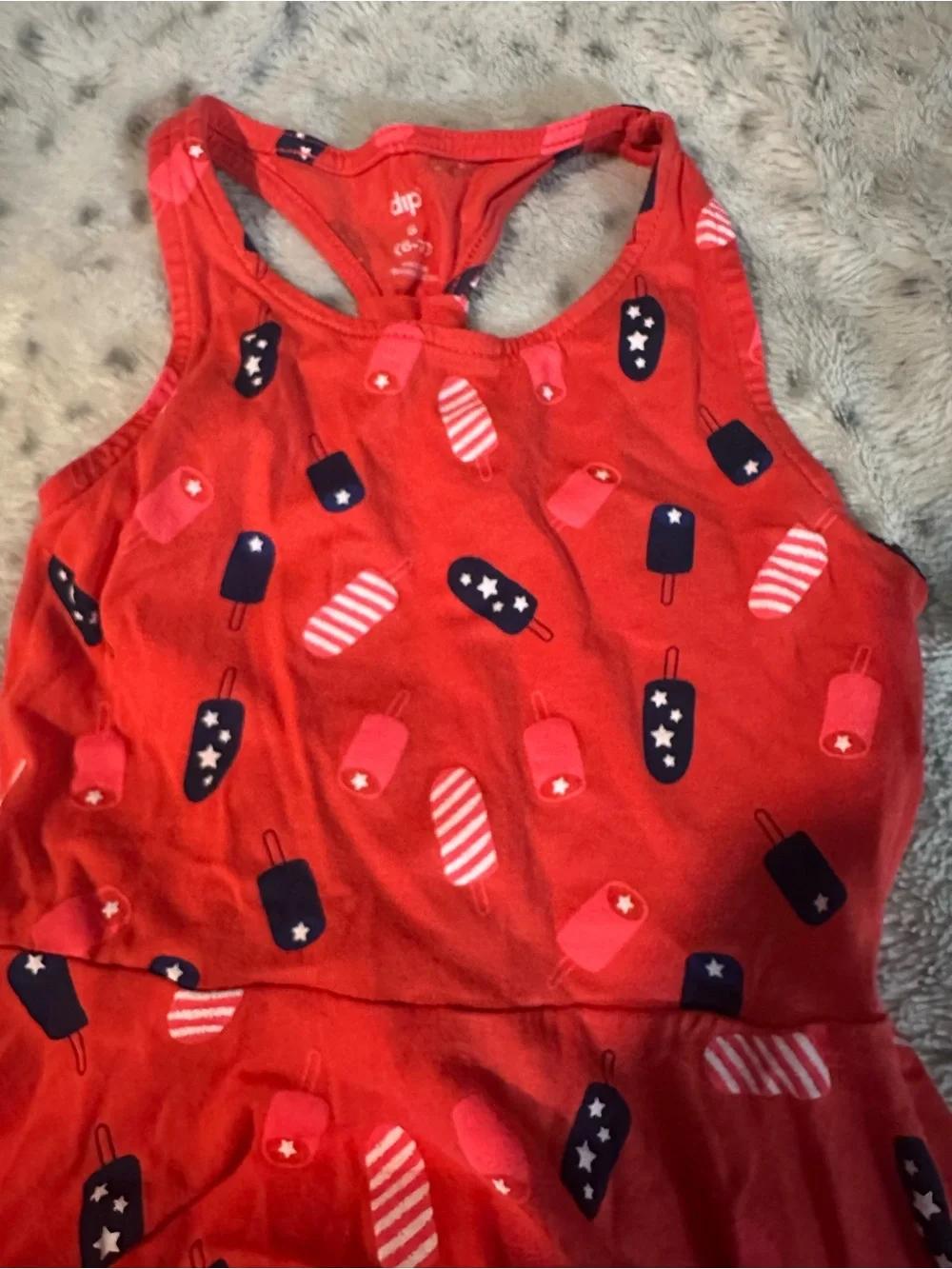 Dip Kids Red Handkerchief Hem One-Piece Dress